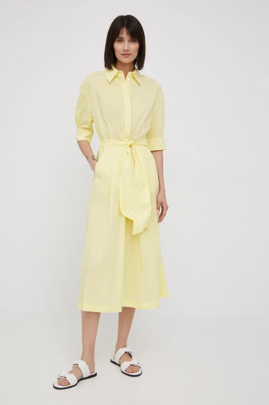 κίτρινο Βαμβακερό φόρεμα Marc O'Polo Γυναικεία