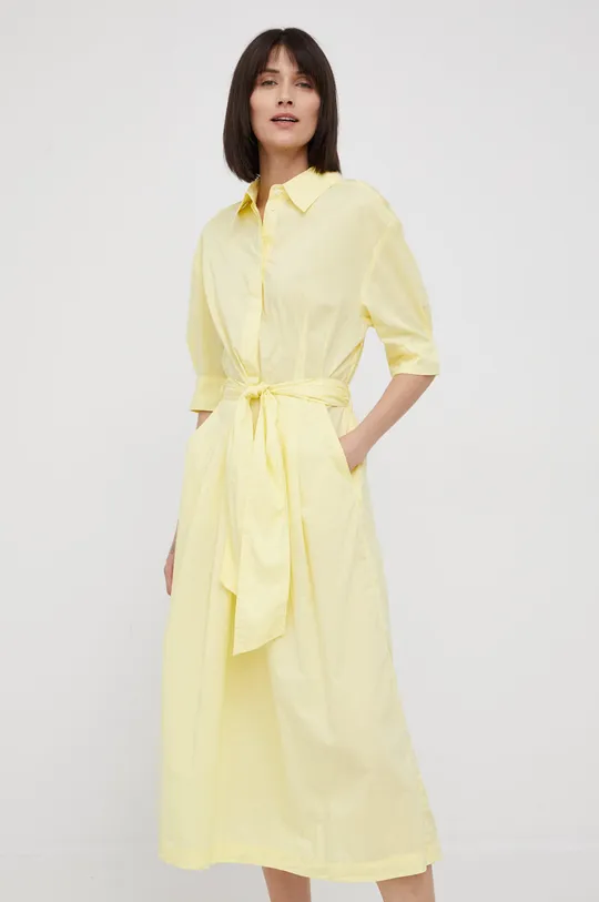 Βαμβακερό φόρεμα Marc O'Polo κίτρινο