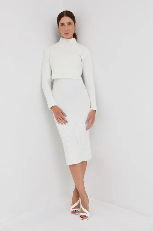 biały Morgan Sukienka i sweter z wełną Damski