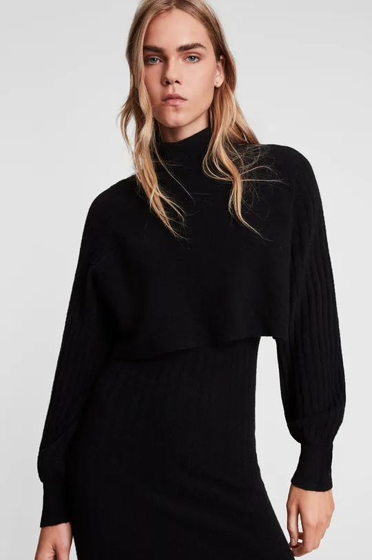 Šaty a sveter AllSaints Margot čierna