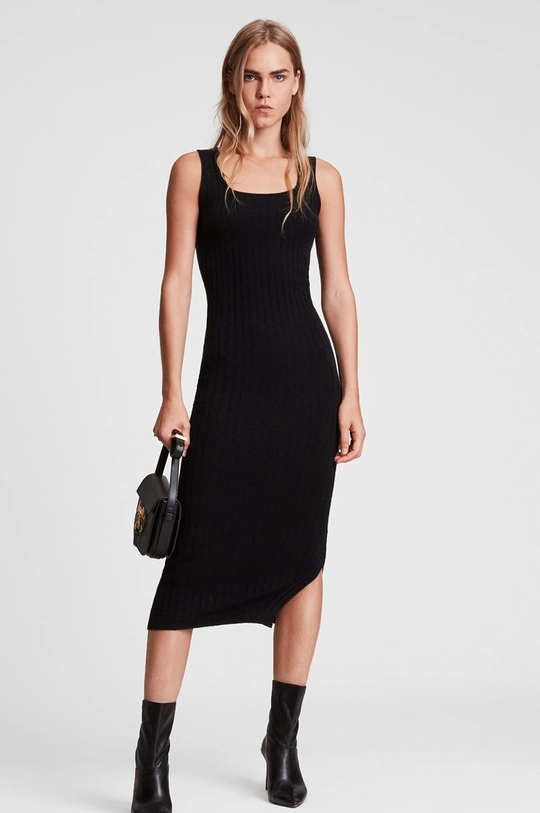 czarny AllSaints sukienka i sweter MARGOT DRESS