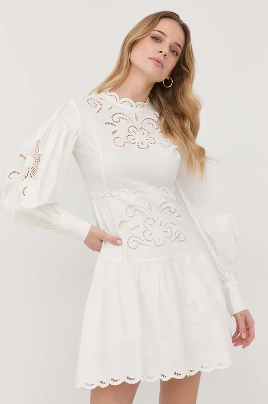 λευκό Βαμβακερό φόρεμα Twinset Γυναικεία