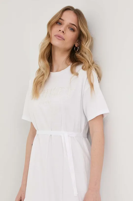 λευκό Βαμβακερό φόρεμα Twinset