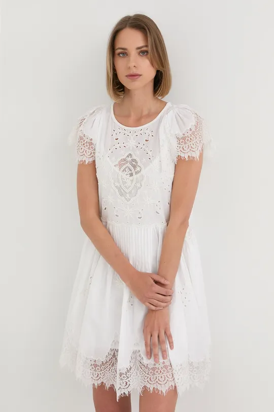 Pamučna haljina Twinset bijela