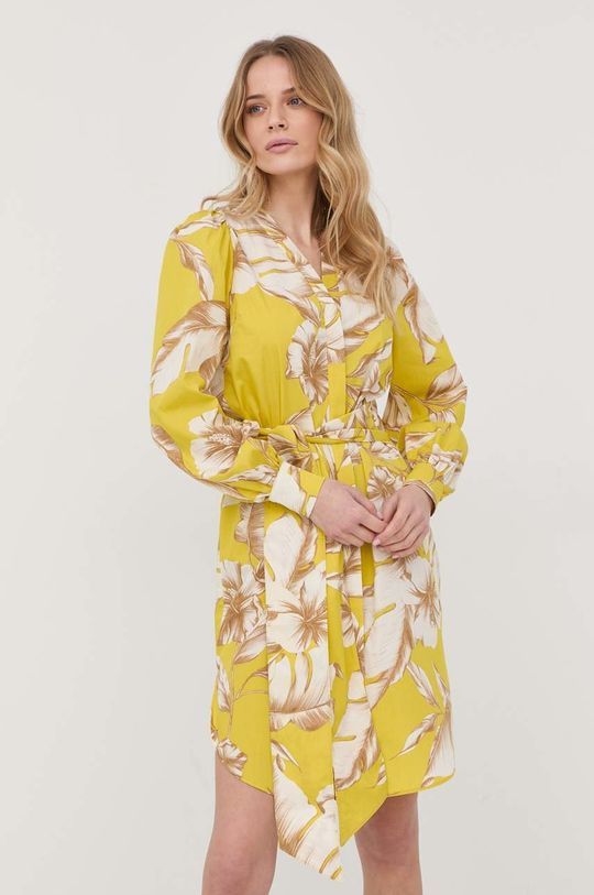 Twinset sukienka bawełniana żółty