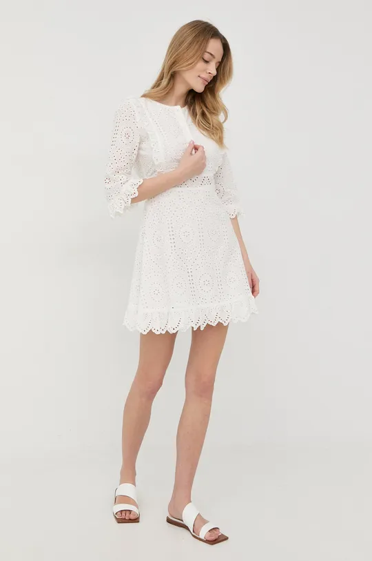 Pamučna haljina Twinset bijela