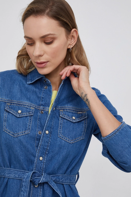 tmavomodrá Rifľové šaty Pepe Jeans Scarlett