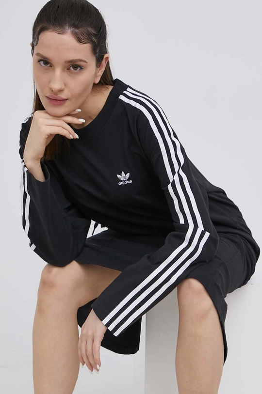 чёрный Хлопковое платье adidas Originals Adicolor Женский