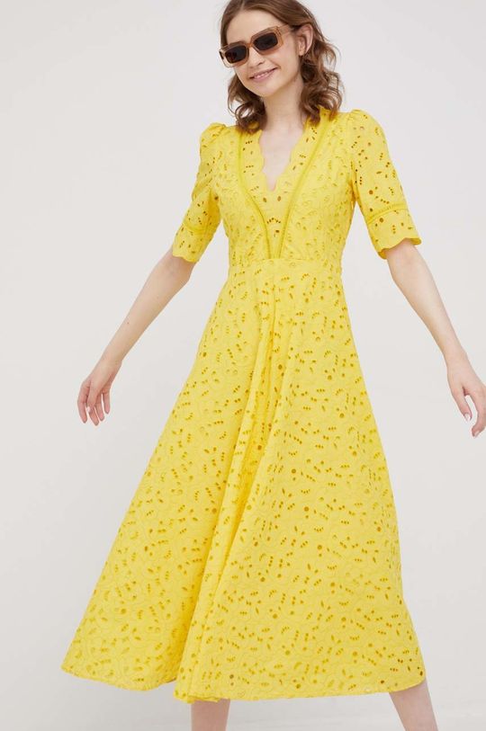 žltá Bavlnené šaty Pennyblack Dámsky