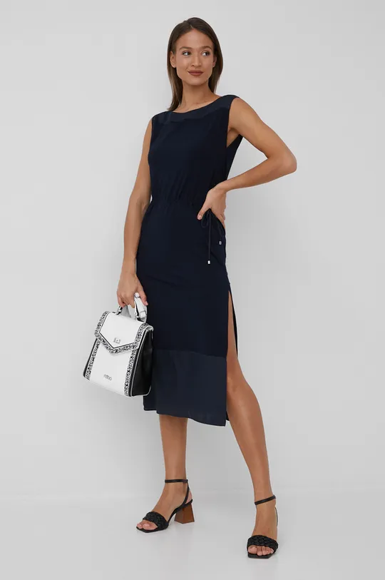Φόρεμα από συνδιασμό μεταξιού Pennyblack σκούρο μπλε