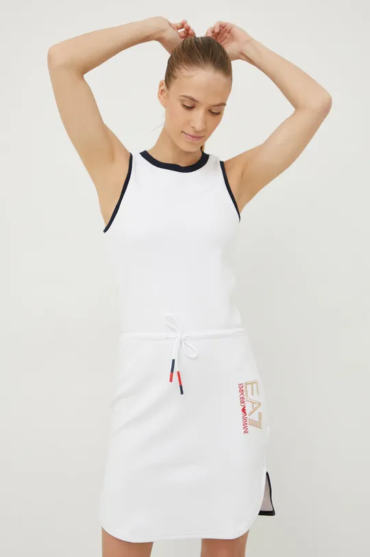 λευκό Φόρεμα EA7 Emporio Armani Γυναικεία
