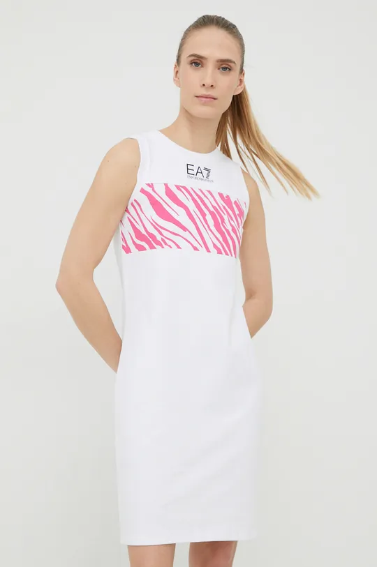 Φόρεμα EA7 Emporio Armani λευκό