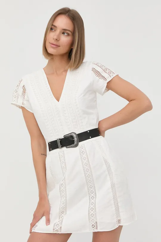 λευκό Βαμβακερό φόρεμα The Kooples Γυναικεία