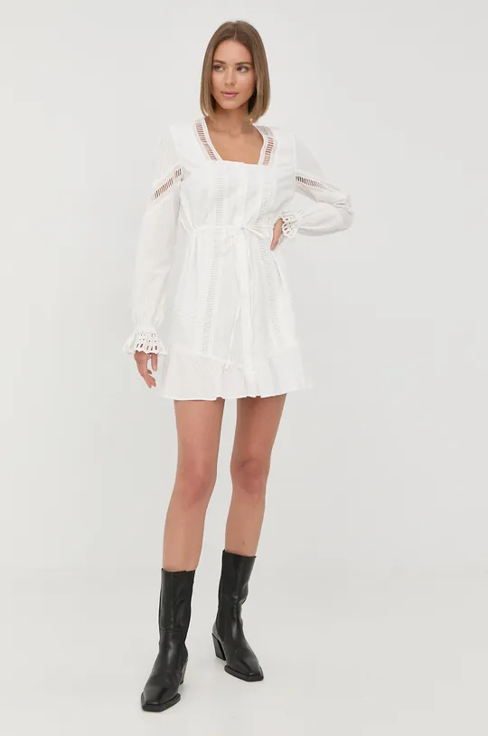 The Kooples sukienka bawełniana biały