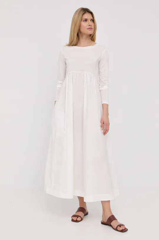 Pamučna haljina Max Mara Leisure bijela