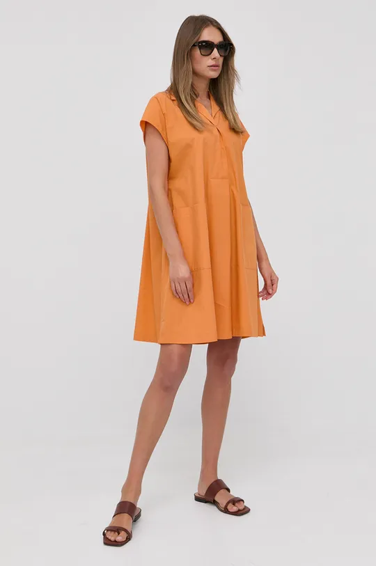 oranžová Bavlnené šaty Weekend Max Mara Dámsky