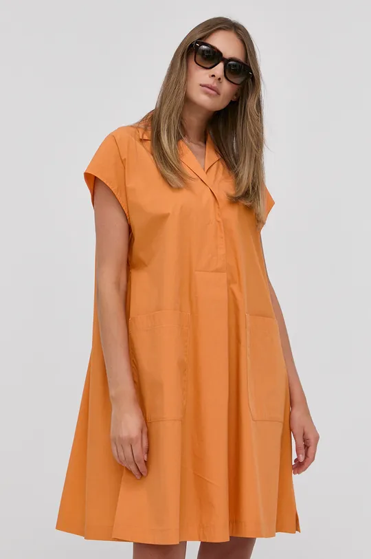 Бавовняна сукня Weekend Max Mara помаранчевий