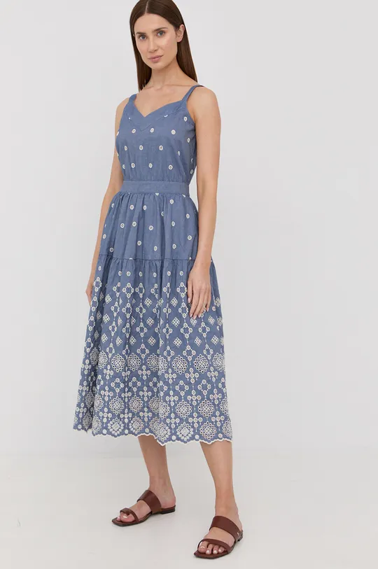 блакитний Сукня з домішкою льону MAX&Co. Жіночий