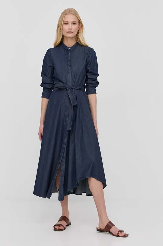 σκούρο μπλε Βαμβακερό φόρεμα MAX&Co. Γυναικεία