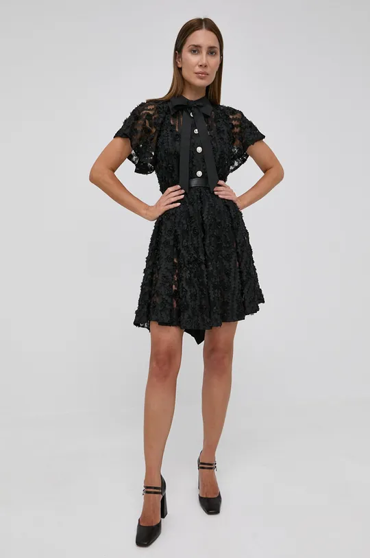 Custommade sukienka z domieszką jedwabiu czarny