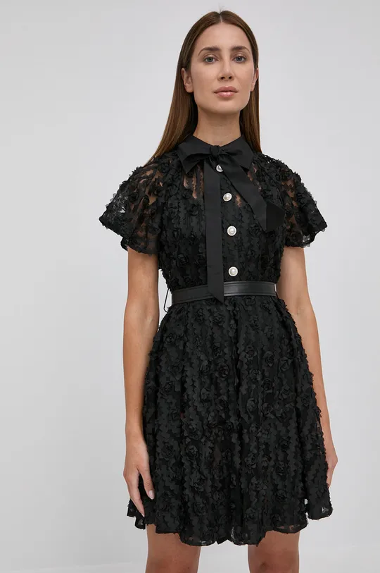 czarny Custommade sukienka z domieszką jedwabiu