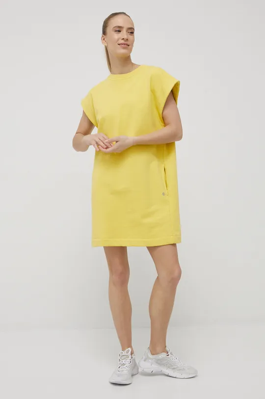 Βαμβακερό φόρεμα Deha κίτρινο
