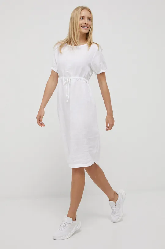 λευκό Λινό φόρεμα Deha Γυναικεία
