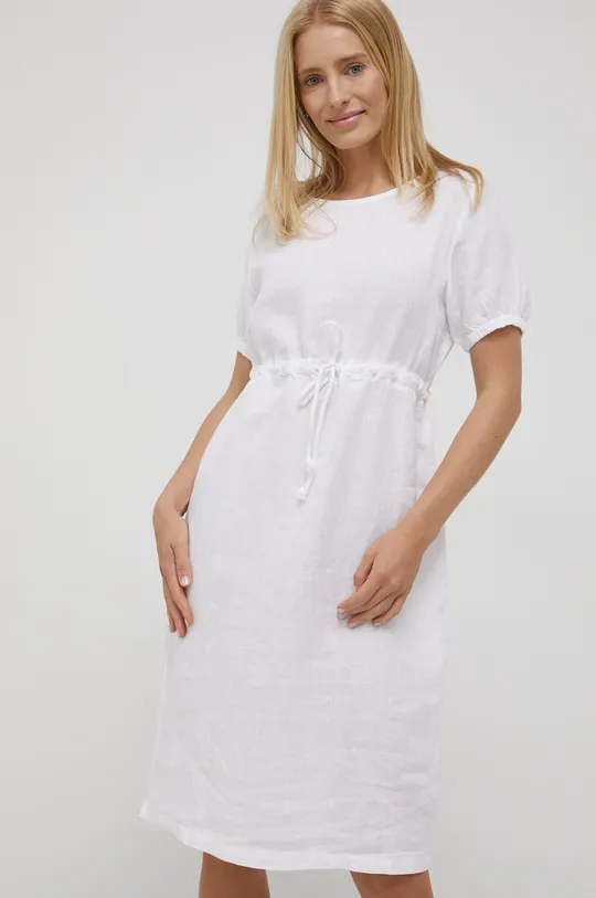 Λινό φόρεμα Deha λευκό