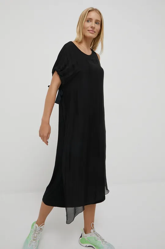 Φόρεμα από συνδυασμό μεταξιού Deha μαύρο