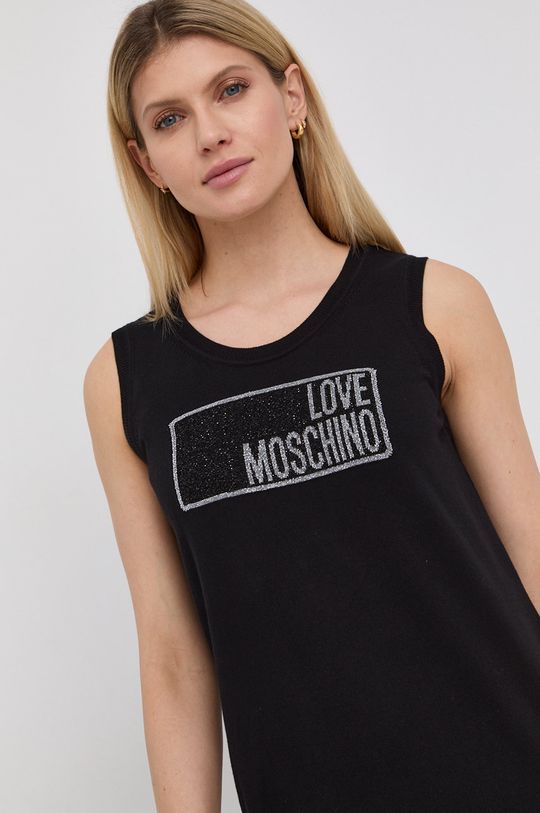 černá Bavlněné šaty Love Moschino