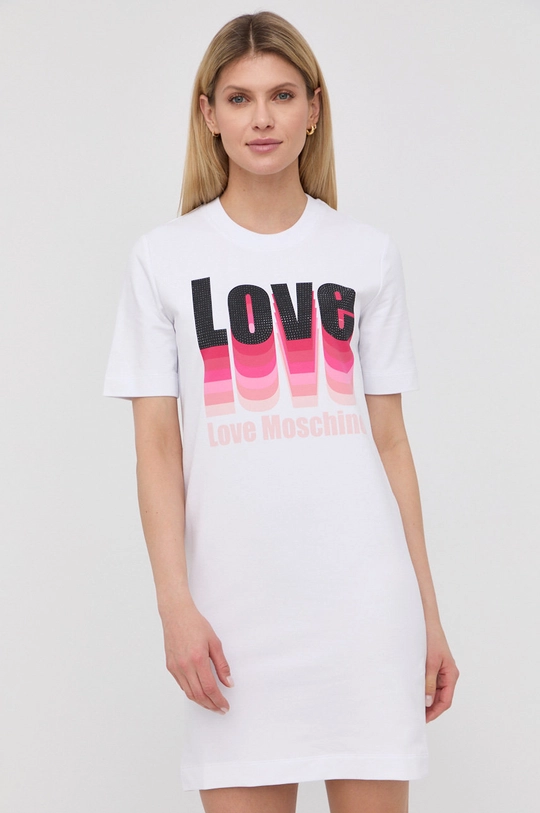 λευκό Φόρεμα Love Moschino Γυναικεία