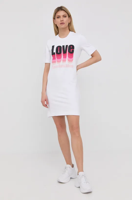 Φόρεμα Love Moschino λευκό