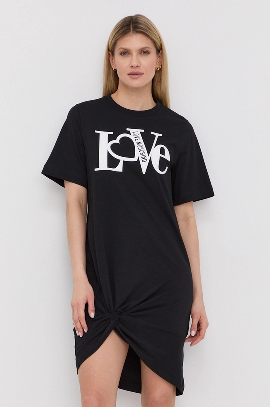 μαύρο Βαμβακερό φόρεμα Love Moschino Γυναικεία