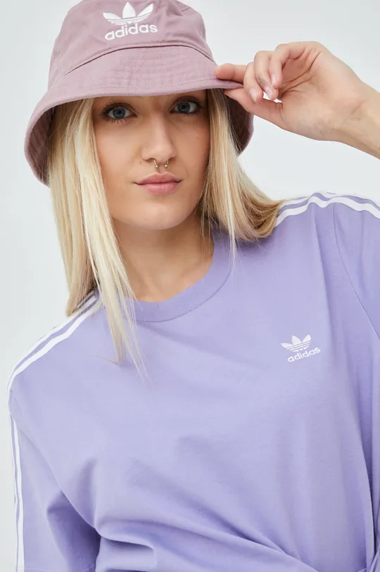 μωβ Βαμβακερό φόρεμα adidas Originals