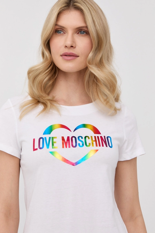 biela Bavlnené šaty Love Moschino