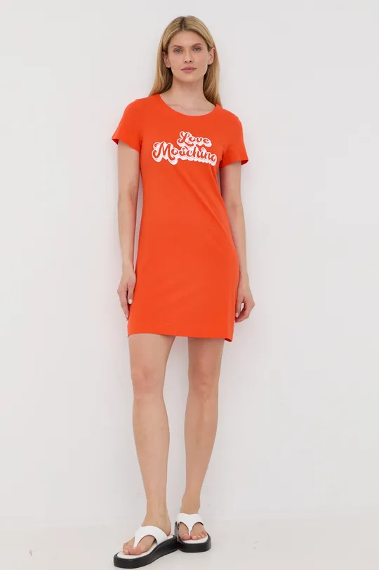 πορτοκαλί Βαμβακερό φόρεμα Love Moschino Γυναικεία