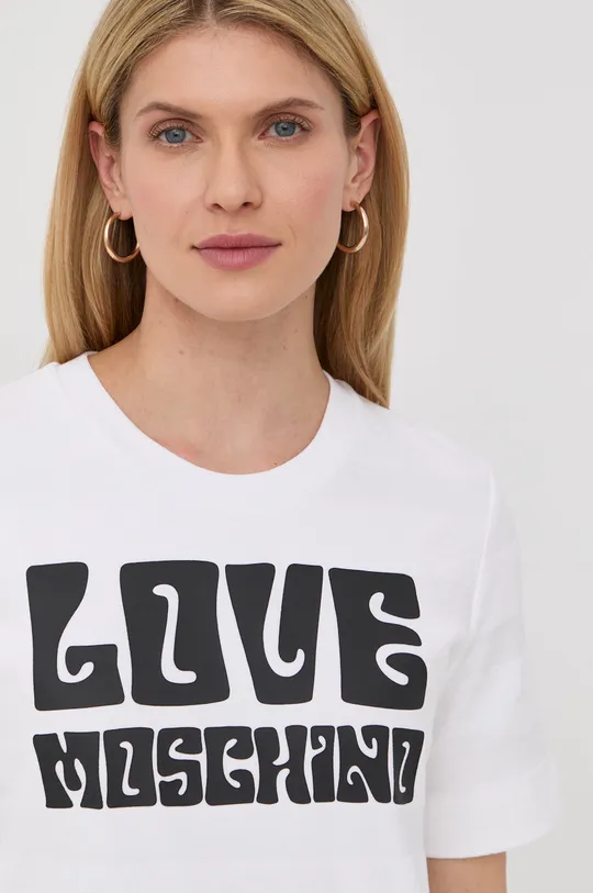 λευκό Βαμβακερό φόρεμα Love Moschino