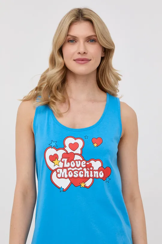 plava Pamučna haljina Love Moschino