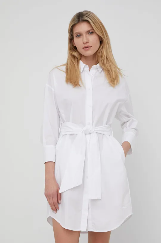 λευκό Βαμβακερό φόρεμα Pepe Jeans Milena Γυναικεία