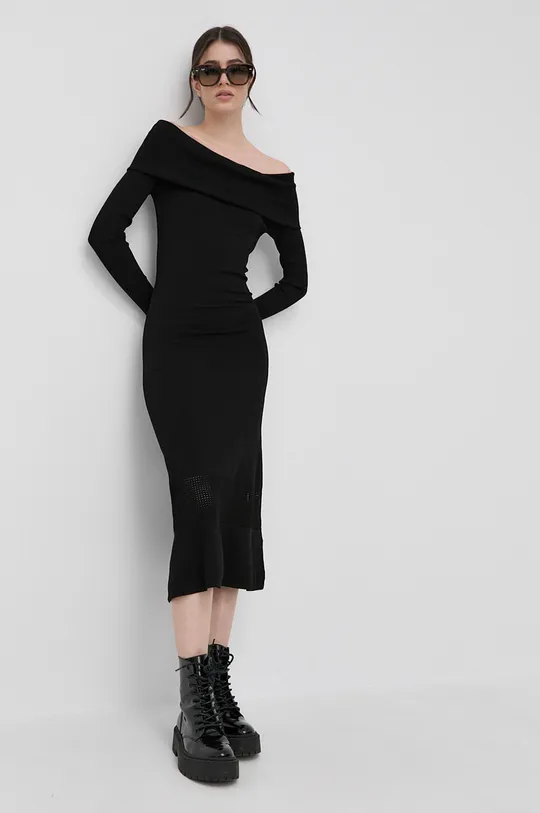 czarny Karl Lagerfeld sukienka 220W1350 Damski