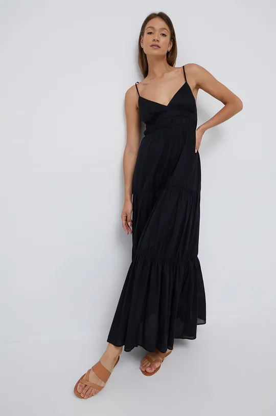 μαύρο Βαμβακερό φόρεμα Sisley Γυναικεία