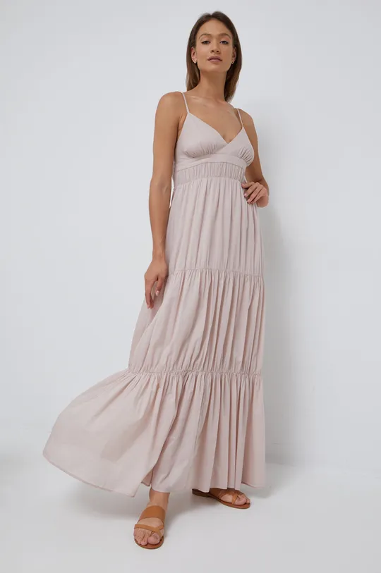roza Pamučna haljina Sisley Ženski