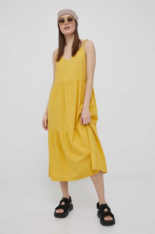 κίτρινο Φόρεμα Roxy Γυναικεία