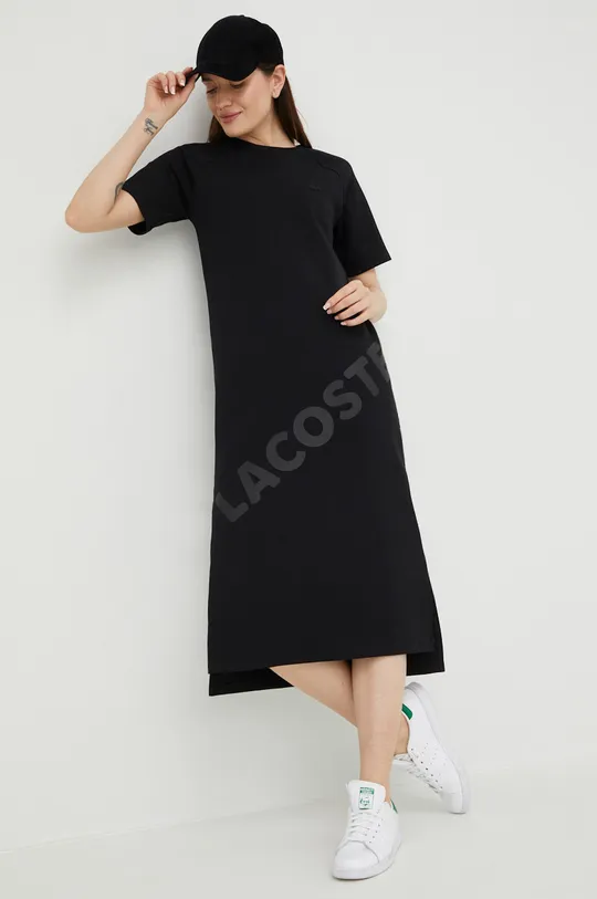 czarny Lacoste sukienka EF0206 Damski