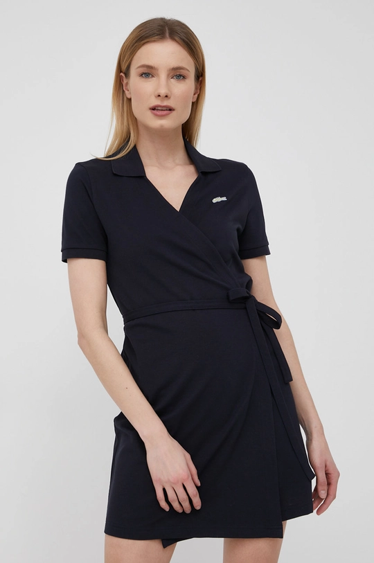 Lacoste sukienka bawełniana EF1492 granatowy