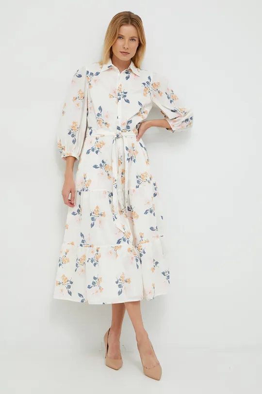 μπεζ Βαμβακερό φόρεμα Polo Ralph Lauren Γυναικεία