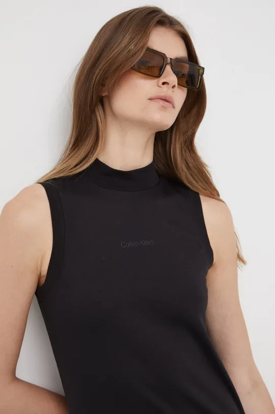 μαύρο Βαμβακερό φόρεμα Calvin Klein