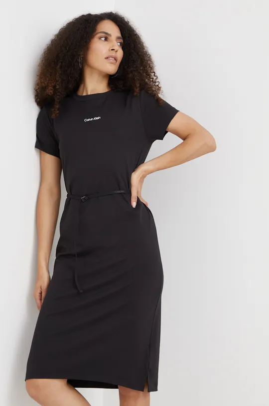 czarny Calvin Klein sukienka bawełniana Damski