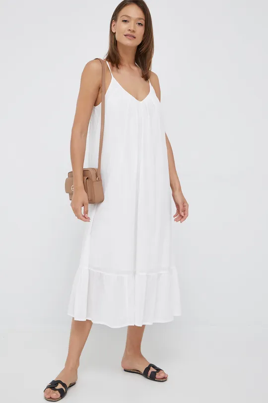 Βαμβακερό φόρεμα GAP λευκό