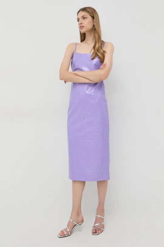Šaty Bardot fialová